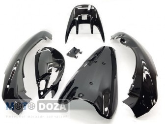 Пластик (комплект) на скутер Honda Dio AF35 ZX New (чёрный)