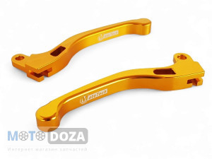 Рычаги руля Lets/Sepia Tuning золотой MotoTech (пара)