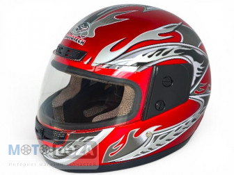 Закрытый мотошлем MotoTech WLT-106 (размер S) в черно-красном цвете — склад-магазин в Одессе