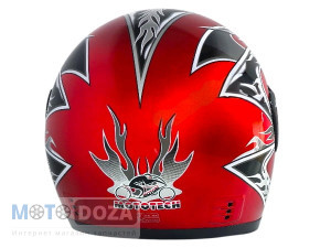 Шлем-сфера (белое стекло) WLT-106 (красный) size:S MotoTech