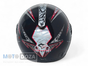 Шлем-сфера (белое стекло) черный WLT-106 (красный) MotoTech