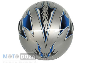 Шлем-сфера (белое стекло) серебристый WLT-106 MotoTech