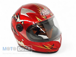 Шлем-сфера детский (белое стекло) красный HF-909 MotoTech